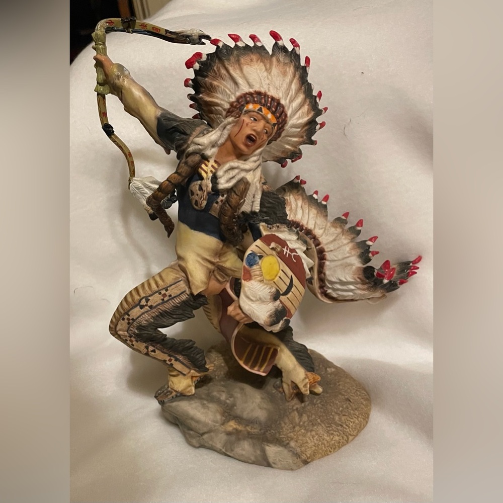 Native American Franklin Mint Warrior Sculpture